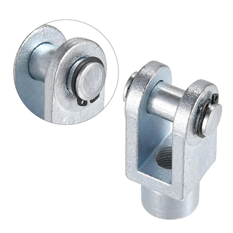 Air Cylinder Rod Clevis End Y Connector 60mm Length M12x1.25 Female Thread Alloy Pneumatic Fitting For 40mm Bore Cylinders Two Pack Easy Install And Durable Snug Fit, alloy clevis close-up