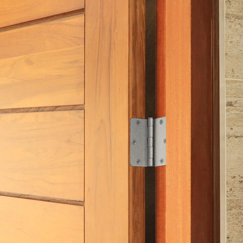 Heavy Duty Satin Nickel Interior Door Hinges 2 Pack Steel Construction With Slick Radius Corners for smooth door installation.