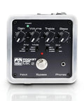Front view of Pocket Amp MK2 Analog Guitar Preamp and DI Box with control knobs and headphone input for electric guitar and bass