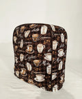 Cotton Coffee Maker Cover For Keurig Systems Keurig Mini And Cafe Compatible Made In USA Soft Cotton Fabric Machine Wash Cold Gentle Cycle Hang Dry Protects Your Brewer From Dust And Splashes While Keeping Your Kitchen Looking Fresh with coffee-themed pattern.