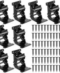 8 Pack Beefy Locking Hinge For Folding Table Brackets With Screws, Heavy Duty 90 Degree Self Locking Hinges For Table Legs, Black