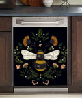 Autumn Bee Dishwasher Cover Magnetic Sticker 23x26 Inch Floral Flower Wasp Decor For Magnetic Panels Kitchen Makeover