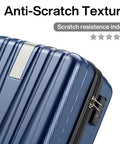 14 Inch Underseat Carry On Luggage With Wheels Hard Shell Carry On Suitcase Lightweight Weekender Travel Bag That Fits Under Most Airline Seats Dark Blue with anti-scratch texture