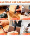 Mini Cordless Rotary Tool Kit With 76 Piece Accessory Set 5 Speed 3.7V Rechargeable Hand Tool for sanding, engraving, cutting, polishing, drilling, and grinding