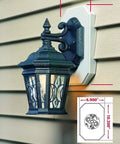 Outdoor light mounted on Siding Mounting Kit With Built In Electrical Box For Half Inch Lap Double Siding White Easy Peasy Install