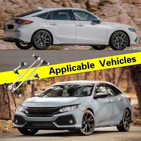 Image of cars applicable for Four Piece Front And Rear Sway Bar Link Kit For 2012 2015 Honda Civic And 2013 2019 Acura ILX