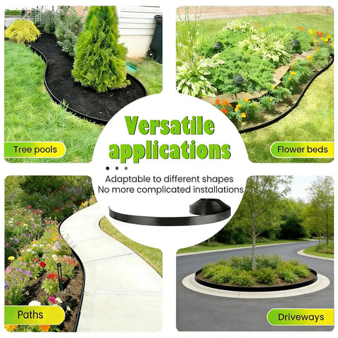 40 Ft Landscape Edging Kit With 36 Spikes 3 Inch High Flexible Plastic Garden Border in various applications for lawns and gardens