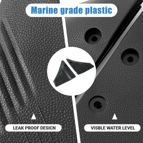 Close-up of Hydrofoil Stabilizer For Outboard And Sterndrive Boats With Dorsal Fin Style In Nylon Black highlighting texture and holes