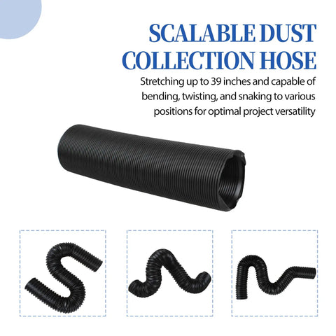 2 1/2 Inch Flexible Dust Collection Hose For Drill Press And Woodworking Tools, 36 Inch Length, 2.5 Inch Port, showing flexibility