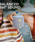Friends enjoying Wonderboom 4 Portable Bluetooth Speaker With Waterproof Floating Design, Balanced 360-Degree Sound
