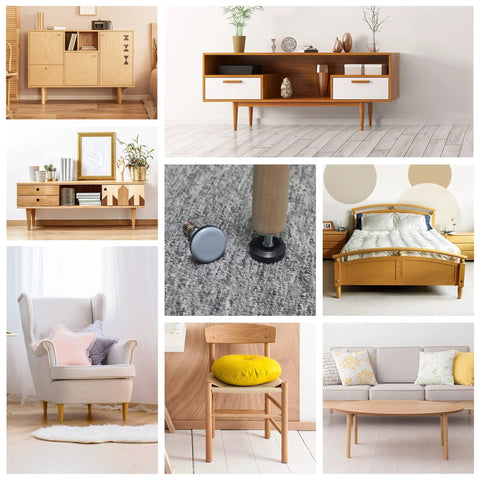 Stop Rocking Your Furniture With PTFE Bottom Leveler Pads, 28mm Base and One Quarter Twenty Threaded Shank for chairs and sofas.