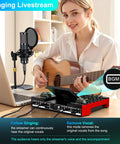 All In One Podcast Studio Bundle With Live Sound Mixer And 3.5mm Condenser Microphone P15 for live streaming and singing setup