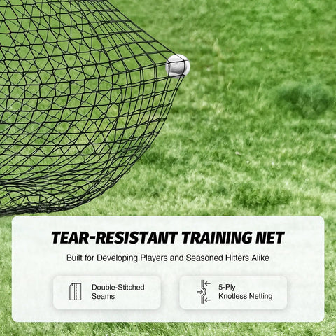 12x9 Foot Barricade Backstop Net For Baseball Softball Lacrosse Soccer Basketball And More Durable 5 Ply Knotless Netting