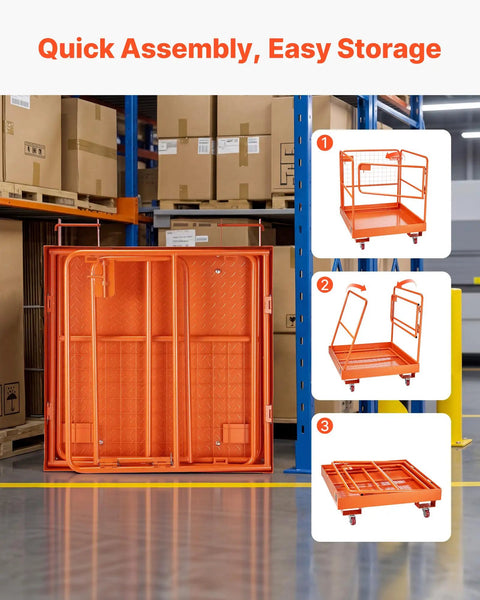 Heavy Duty Forklift Man Basket Safety Cage With 1200 Lb Capacity Durable Steel Work Platform For Safe Aerial Lifts Fits Most Pallet Forks Shop Grade And Built To Handle The Daily Grind