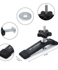 Rugged Aluminum T-Track Hold Down Clamps For Woodworking 6-3/8 Inch L By 1-1/4 Inch W Fits 3/4 X 3/8 T-Track Black Anodized Fine Sandblast 4 Pack