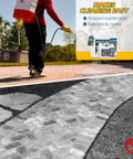 Person applying Heavy Duty Wet Look Natural Stone Sealer 32 Ounce on brick patio for durable outdoor surface protection.