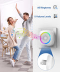 Plug In Wireless Doorbell With RGB Lighting And 1300 Ft Range For Home Office Classroom And Store IP66 Waterproof With 60 Chimes