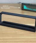Top Shelf Angled Stand For AK2515 Audio Spectrum Analyzer Custom Display Holder with quick port access on wooden surface.