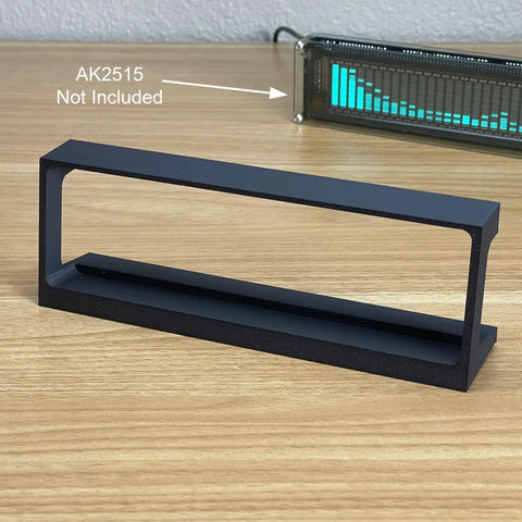 Top Shelf Angled Stand For AK2515 Audio Spectrum Analyzer Custom Display Holder with quick port access on wooden surface.