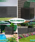 Three-Panel 42-Inch High Outdoor Privacy Fence for AC Units and Trash Cans - Black Metal Panels in Multi-Purpose Use