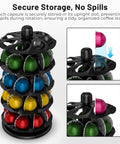 40 Pod Vertuo Capsule Carousel Organizer For Coffee Pods, Rotating Countertop Display With Slick Spin, Upright Secure Slots