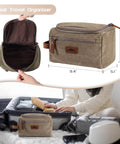 Rugged Mountain Pattern Toiletry Bag For Men With Large Capacity Water Resistant Waterproof Zippered Compartments
