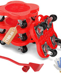 No Sweat Heavy Duty Furniture Mover Sliders With Braked Swivel Wheels And 360 Degree Turn Anti Grip Footpads for 1100 lbs, red, stacked.