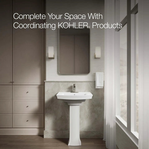 Modern bathroom with Archer Pedestal Base in White For Vitreous China Bathroom Lavatory Upgrade That Feels Right With Archer Basin Sets And All The Related Accessories K 2357 0 One Size.