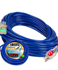 Heavy Duty 50 Foot 10 Gauge Indoor Outdoor Extension Cord With Lighted Ends 125 Volt 15 Amp 1875 Watt UL Listed coil view