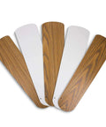Five Pack Sixteen And One Half Inch Ceiling Fan Blades Replacement For Forty Two Inch Fans White Bleached Oak Indoor Outdoor Use Durable