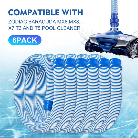 Six Pack Pool Cleaner Hose Replacement Kit for MX6 MX8, 39 Inch Length Each, Twist Lock Hose Replacement Parts, R0527700 Compatible