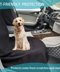 Golden retriever on Universal Front Seat Protector Covers Waterproof And Sweatproof Non Slip Washable Towel Seat Covers For Cars Trucks And Jeeps 2 Pack Black Ideal For Gym Workouts Beach Trips Rain And Sweat