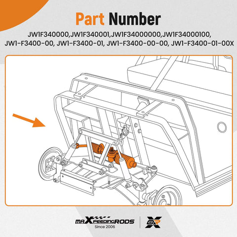 Diagram of Heavy Duty Golf Cart Steering Rack And Pinion Gear Box JW1F340000 for Yamaha G29 2007-2016 with tie rod ends.