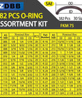 Viton O Ring Assortment Kit With 30 SAE AS568 Sizes Fluorocarbon chart displaying 382 pieces part numbers and dimensions