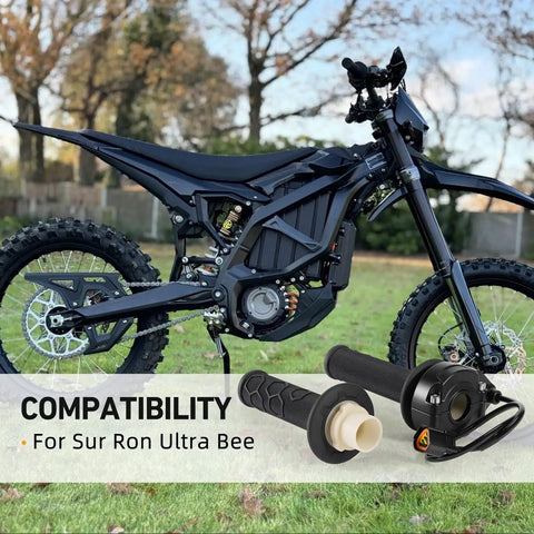 Twist Throttle Grip Kit For Ultra Bee Sur Ron Electric Dirt Bike With Plug And Play Cable Diamond Textured Grip Shock Absorbing Rubber Spare Right Handlebar Grip High Response Ebike Accelerator