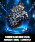 Ultra Realistic Inline 4 Cylinder Diesel Engine Kit With Motor for adults LEGO compatible set in futuristic scene