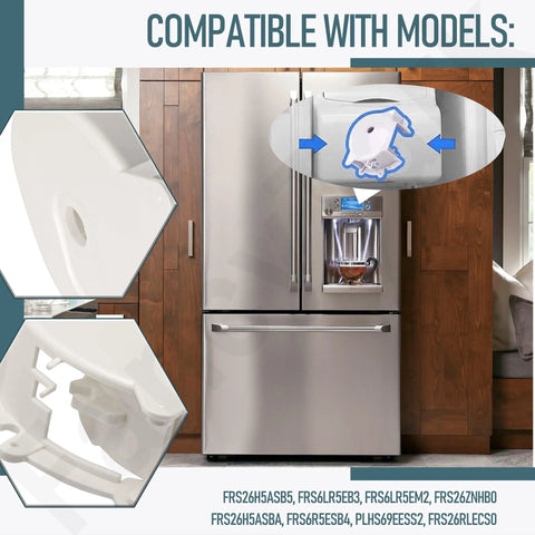Smooth Sailin Fridge Ice Crusher Housing Replacement Part Works Perfect With Frigidaire Electrolux Kenmore, white plastic housing detail.