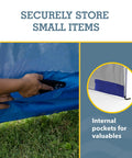 Internal pocket of UPF 50 Plus Go-To Sun And Rain Canopy Umbrella For Beach, Sports, And Camping used for storing items securely.