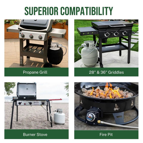 4Ft Propane Regulator With Hose For Low Pressure 0-1 Psi Outdoor Grills Heaters Pits And Griddles with various compatible setups