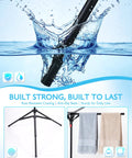 Outdoor Pool Towel Rack With Four Adjustable Arms Freestanding 51 To 71 Inches Height Foldable Drying Rack For Towels And Swim Gear Rust Resistant Steel Great For Poolside Backyard And Camping.