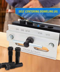 Self Centering Dowel Jig Kit with Six Drill Guide Bushings for precise straight holes in woodworking projects