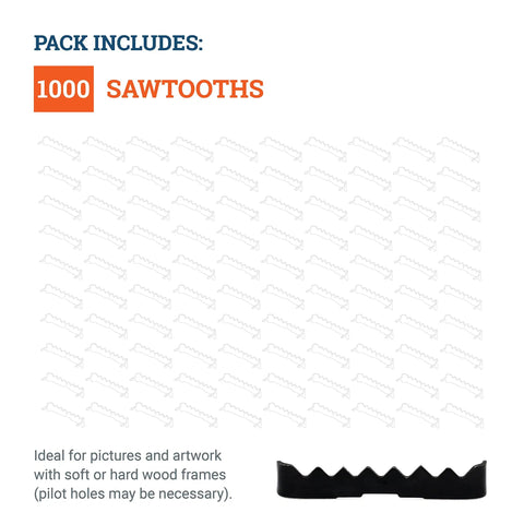 Heavy Duty Sawtooth Picture Hangers Bulk One Thousand Pack Versatile For Photos Canvas Photo Frames Paintings Easy Install No Nail Needed Sturdy Brackets That Hang Tight Every Time