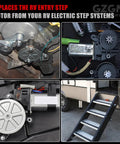 RV Entry Step Motor With Gear Box Linkage For Lippert Kwikee Electric Steps Series 22 Through 40 Easy Install Replacement Kit