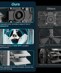 Comparison between 20 Inch Wall Mounted Shutter Exhaust Fan With Speed Controller and inferior models, showing motor and louver details