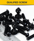 Top Shelf 3/8 16 X 2 1/2 Button Head Socket Cap Bolts, 10 Pack, 304 Stainless Steel Hex Drive Screws, Rock Solid Industrial Grade Fasteners For Tough Jobs And Garage Builds laid among a ruler.