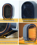 Ceramic Space Heater 1200W Portable Electric Heater For Home Bedroom And Office Fast 3 Second Heat Energy Efficient
