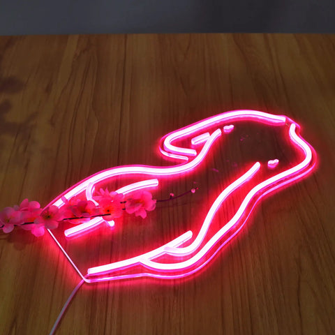 Pink Neon Sign LED Night Light USB Powered Wall Decor for Bedroom Man Cave Vibe Bar Pub Store Club Garage Home Party 17x8.5 Inches