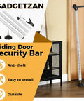 2 In 1 Sliding Door Security Bar, Adjustable From 16.5 To 48 Inches, Inside Window Safety Lock For Home Apartment And Hotel Rooms, Portable Door Jammer, Suitable For Sliding Doors And Hinged Doors, White.