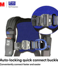 ExoFit X300 Comfort Vest Positioning Safety Harness with auto-locking quick connect buckles, aluminum D-rings, XS