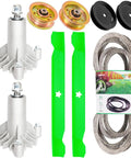 42 Inch Deck Rebuild Kit Fits Mower Models LT1000 LT2000 DLT3000 DYT4000 DIY Friendly Decks Includes Spindles 130794 Blades 127843 Idlers 153535 173438 173437 And Belt 21547082 For No Fuss Install, showing spindles, blades, idlers, and belt.